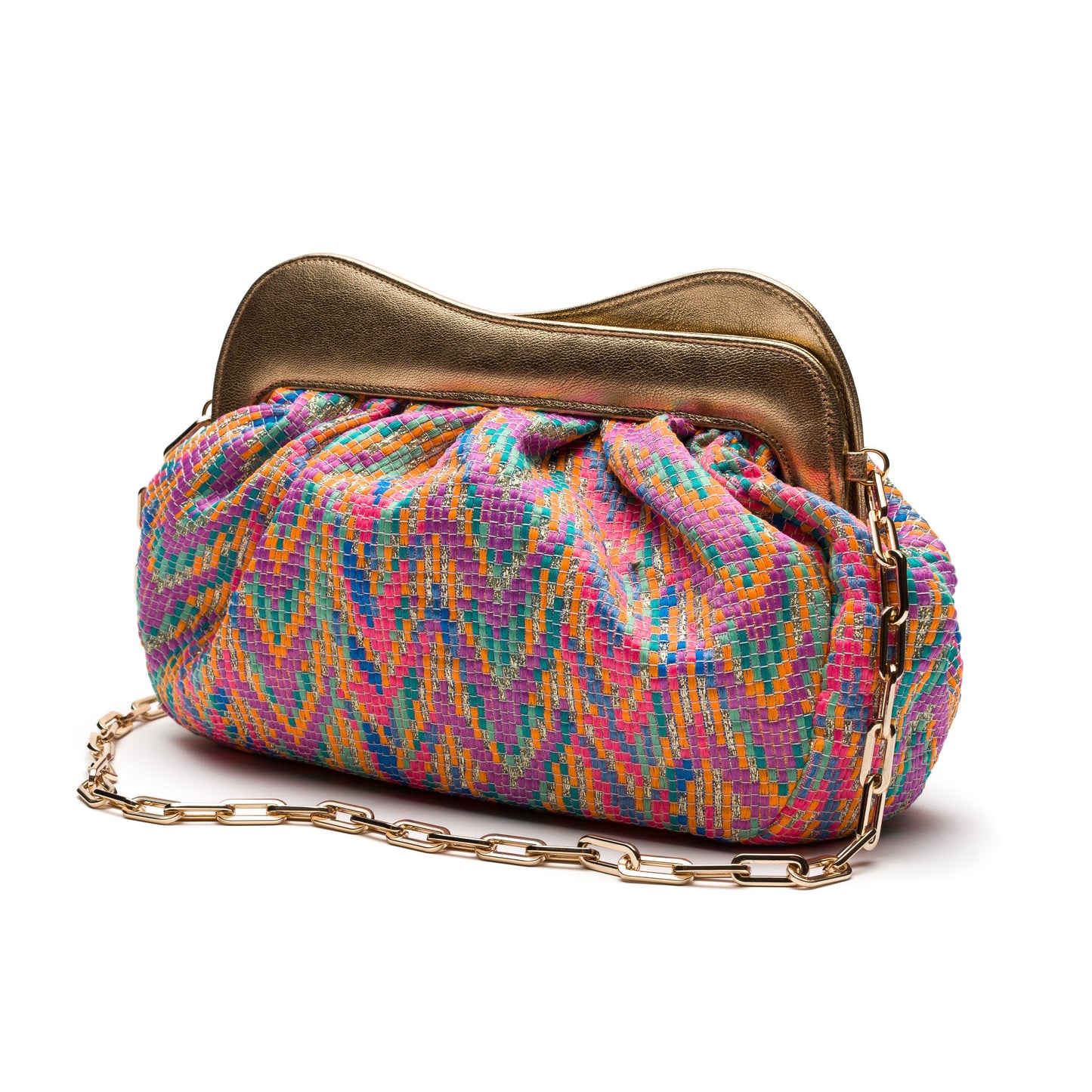 Alison- Multi Color Fabric Clutch