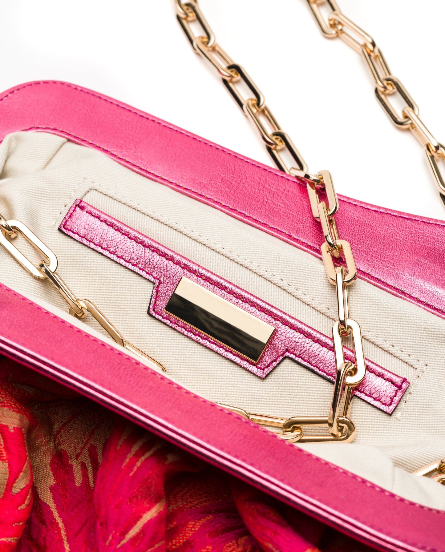 Alison- Dark Pink Floral Fabric Clutch