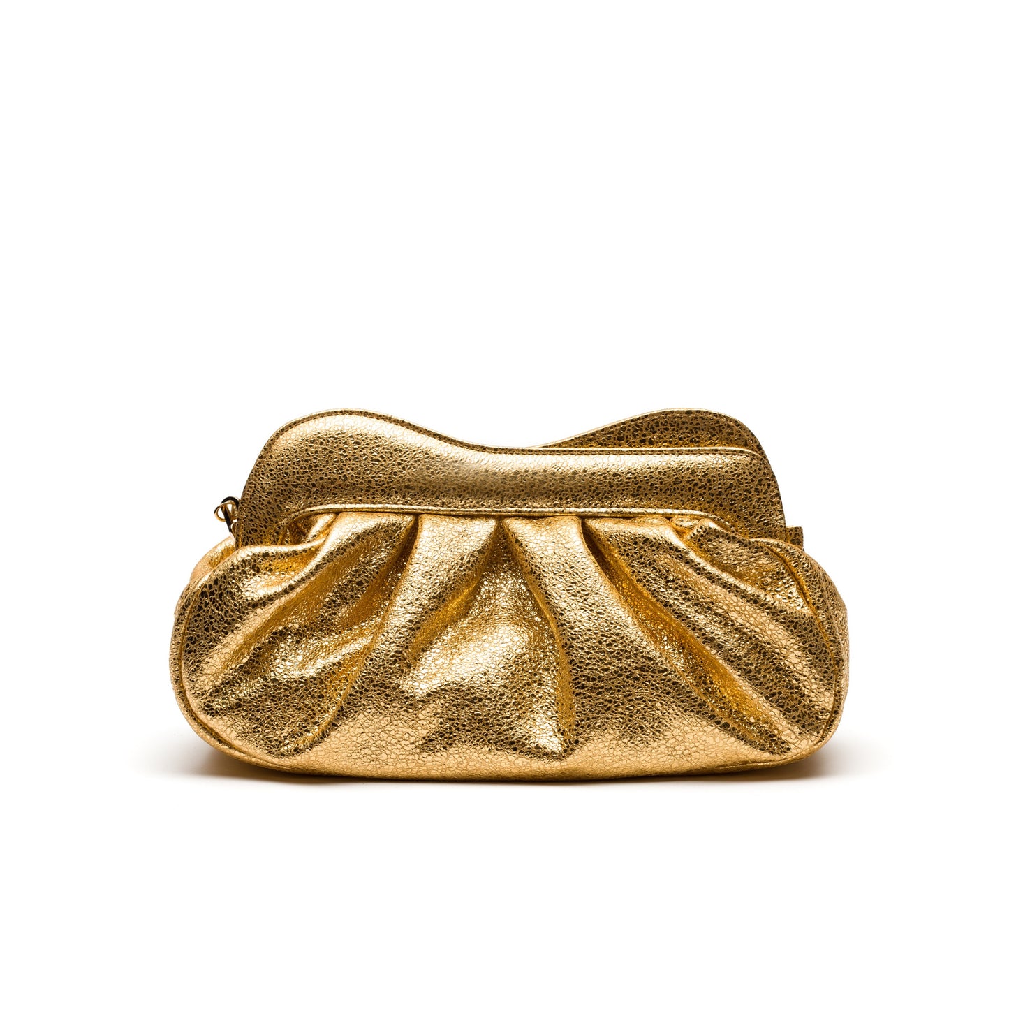 Alison- Gold Glitter Leather Clutch