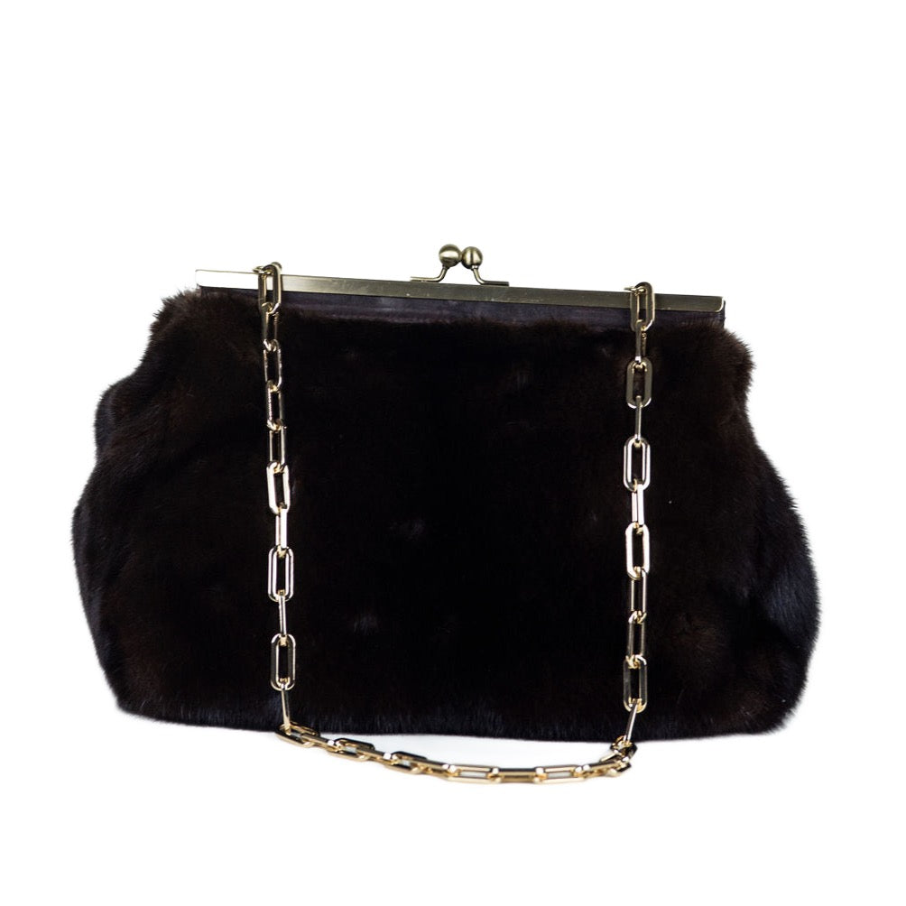 Caitlin- Mahogany Mink Clutch