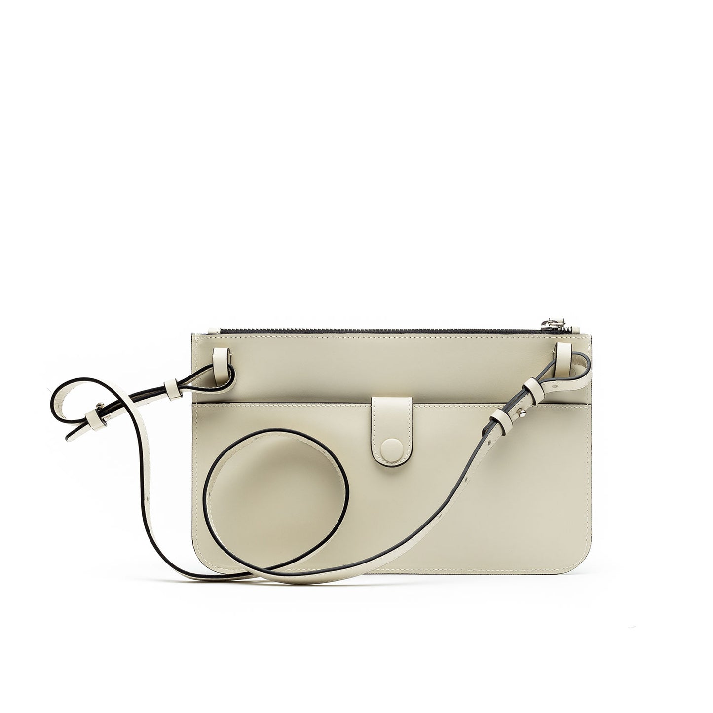 Brooklyn- Cream Leather with Black Trim