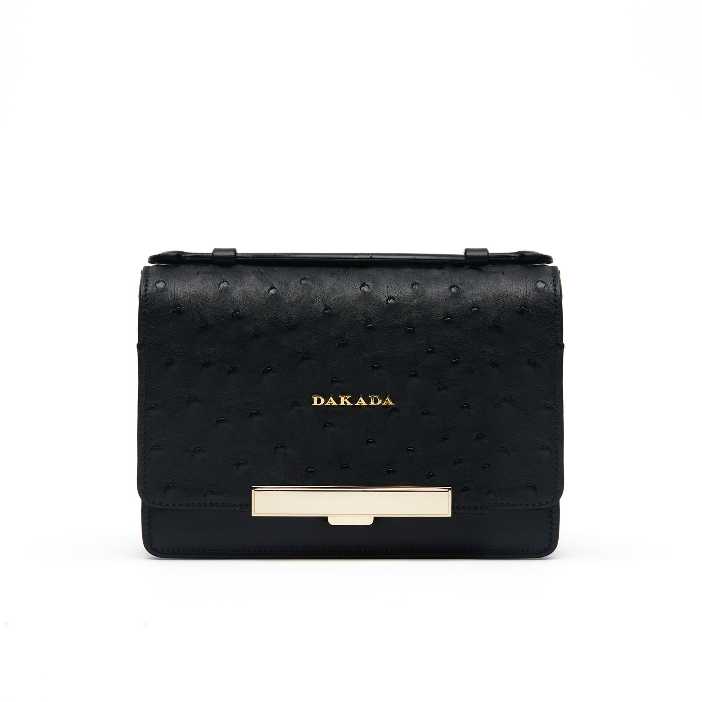 DKD Clutch- Black Ostrich Leather