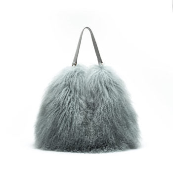 OGA- Gray Mongolian Lamb Bag