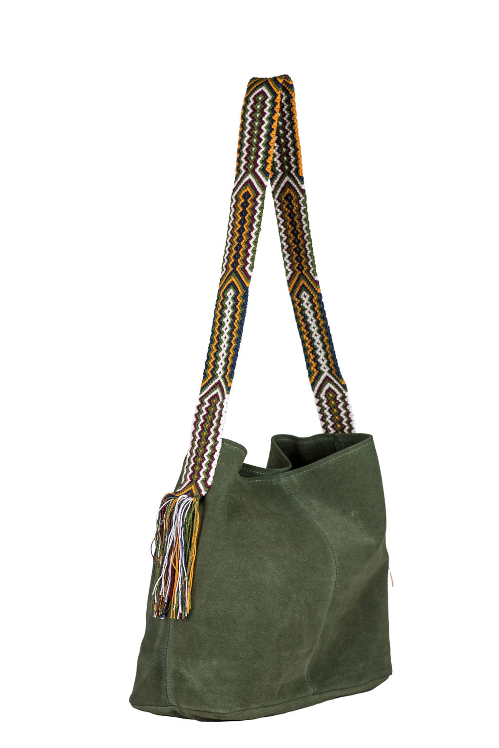 Sydney- Green Suede Boho Bag
