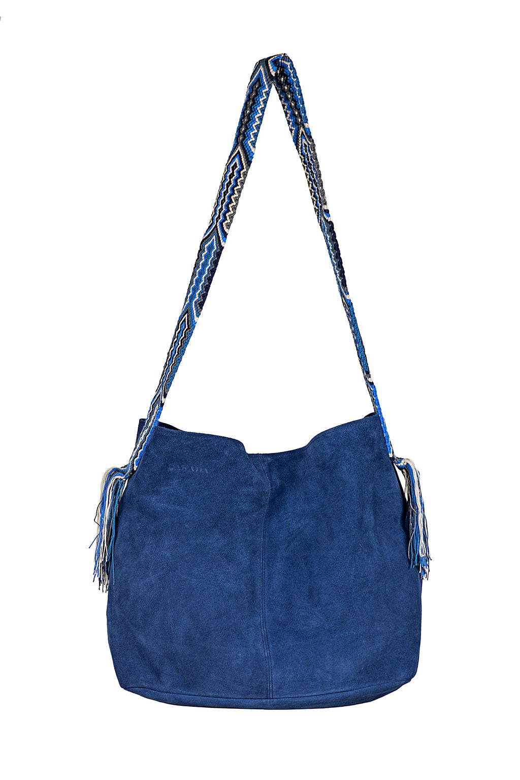 Sydney- Blue Suede Boho Bag