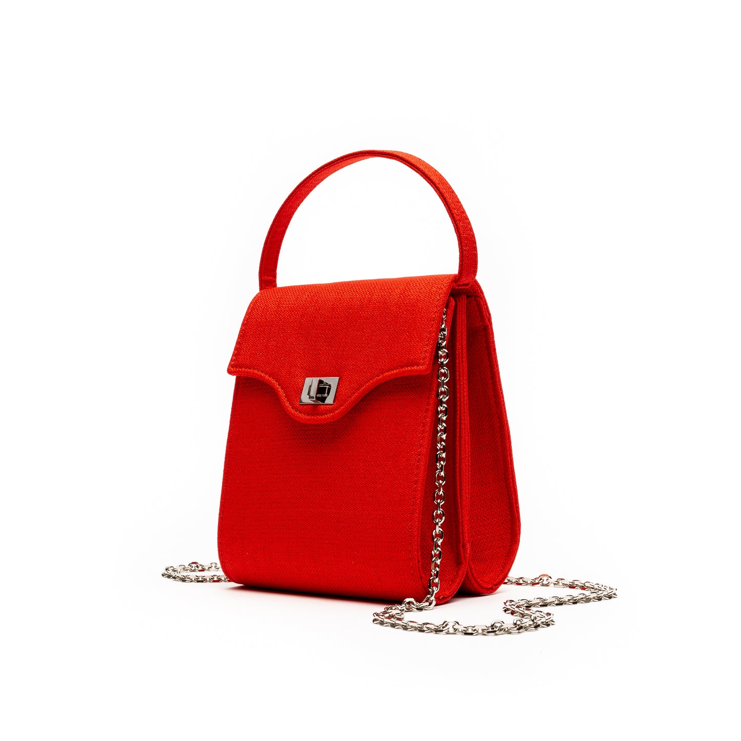 Cucci- Red Woven Fabric Bag