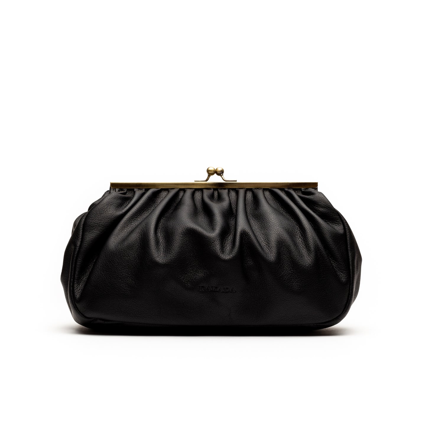 Caitlin- Black Leather Clutch