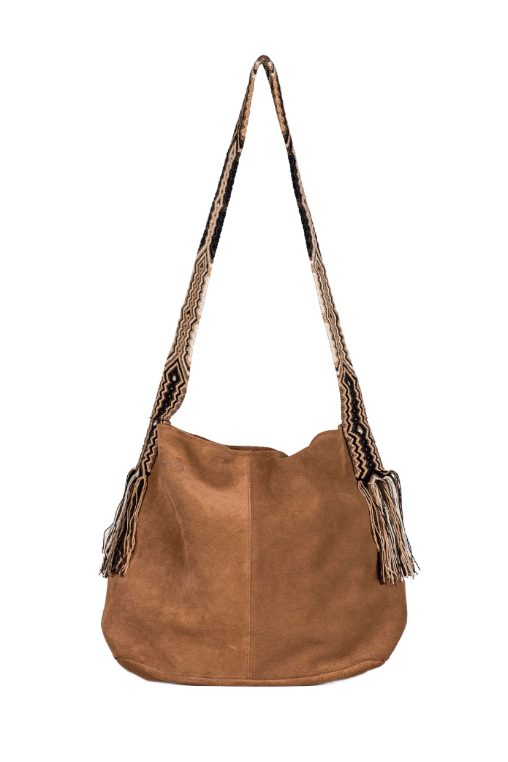 Sydney- Brown Suede Bag with Tan Strap