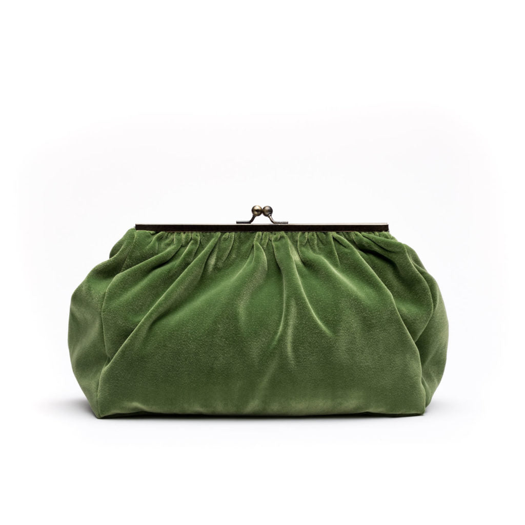 Caitlin- Green Velvet Clutch