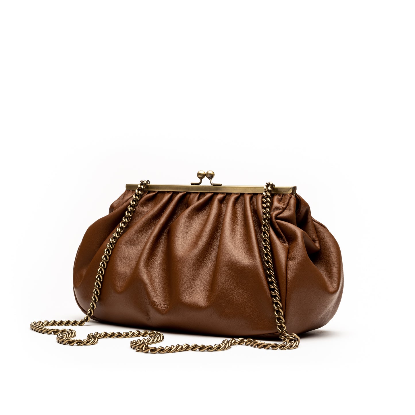 Caitlin- Brown Leather Clutch