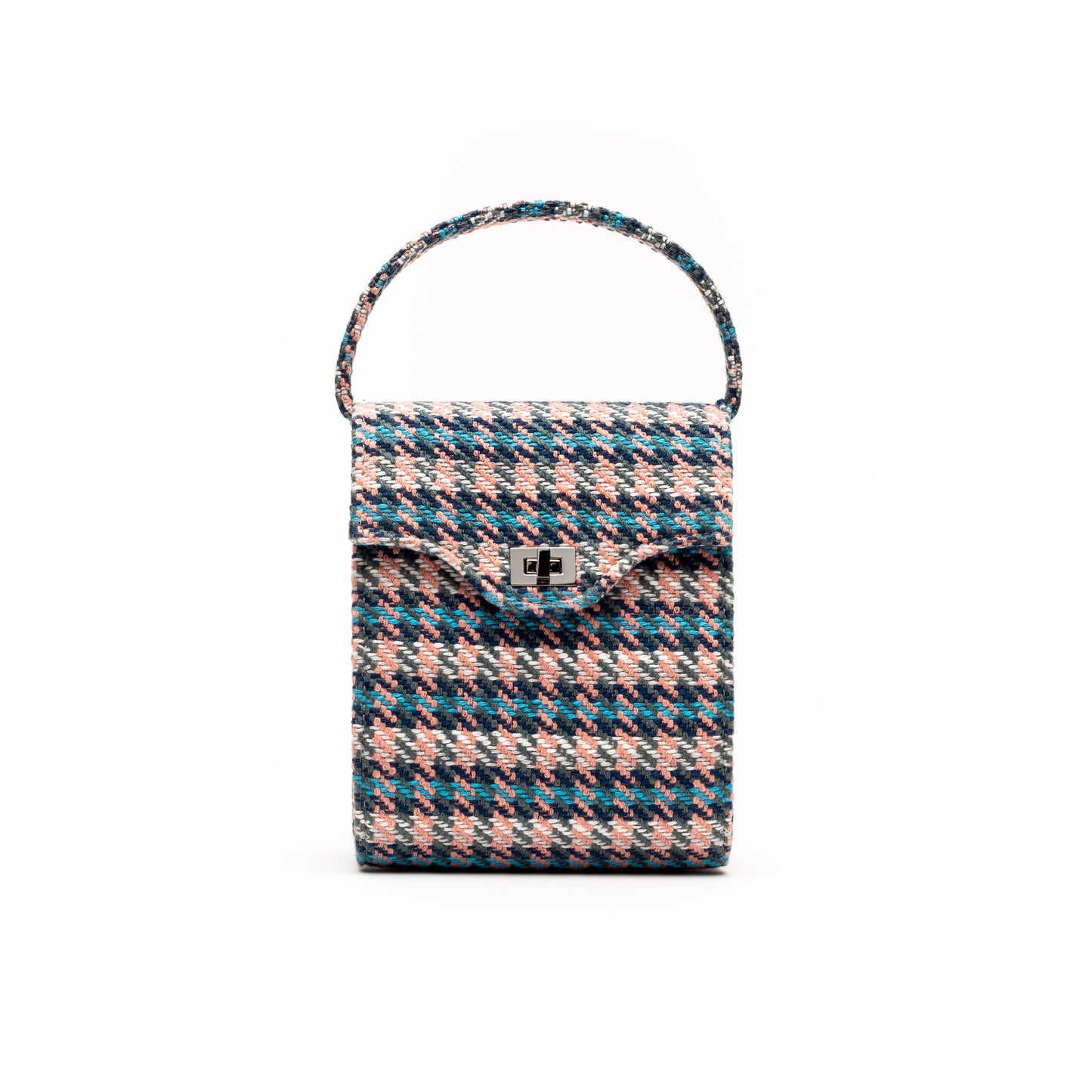 Cucci- Pink and Navy Blue Fabric Bag