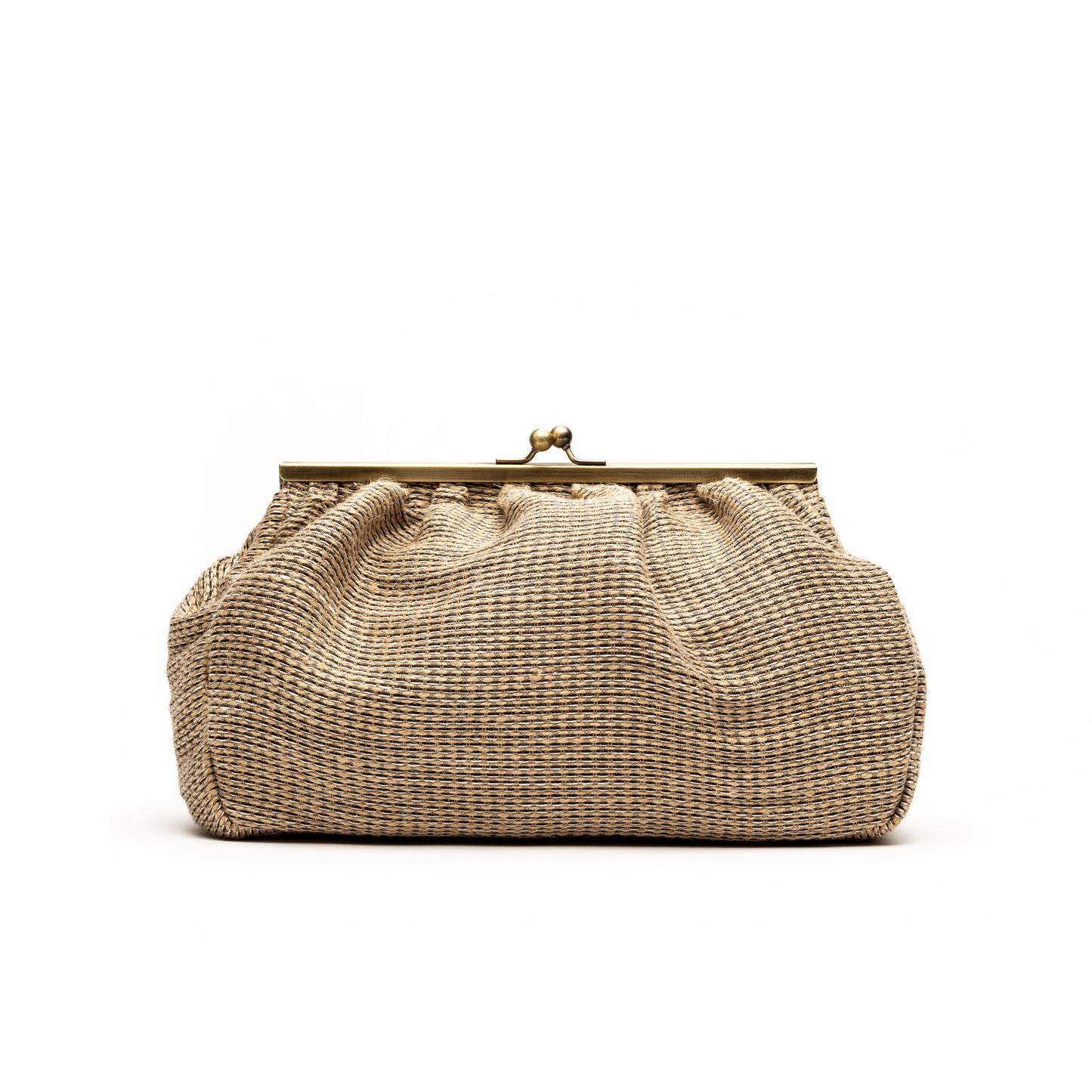 Caitlin- Natural/Black Rafia Clutch