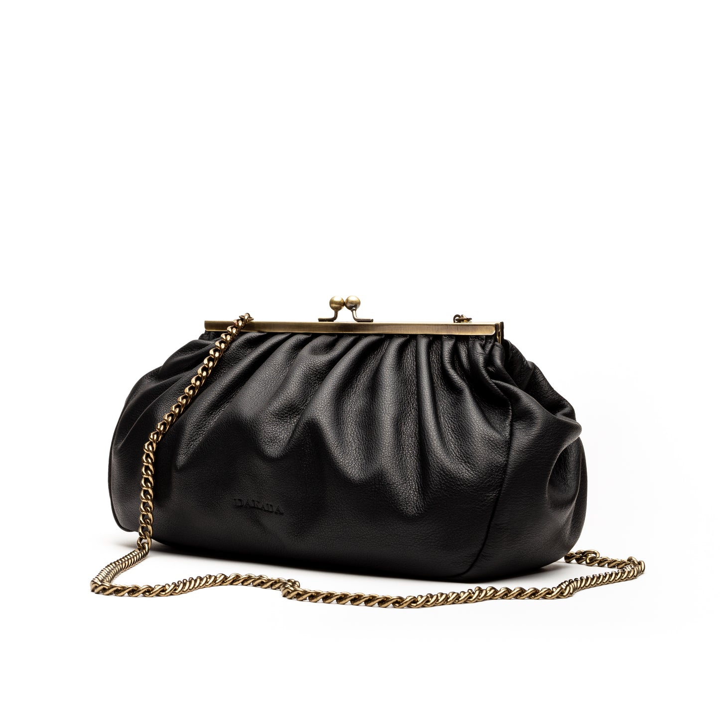 Caitlin- Black Leather Clutch