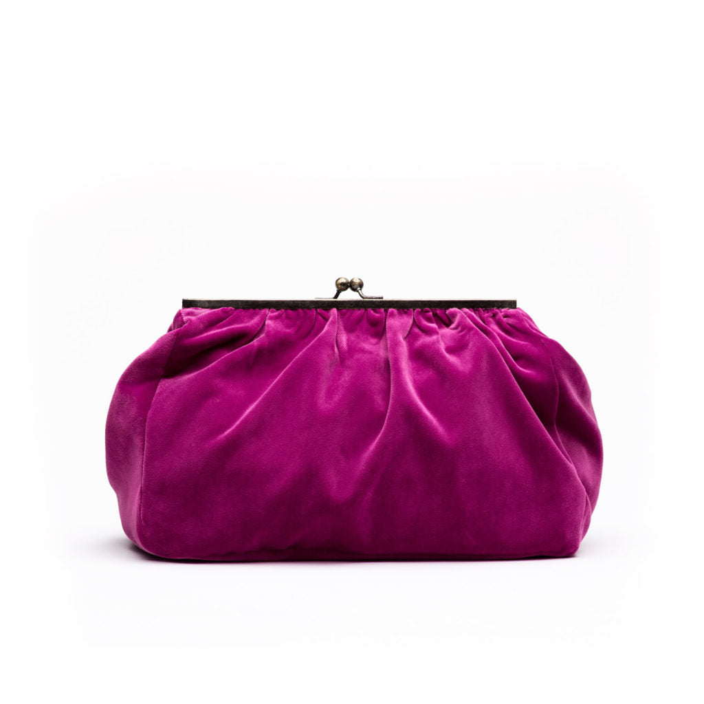 Caitlin- Fuchsia Velvet Clutch