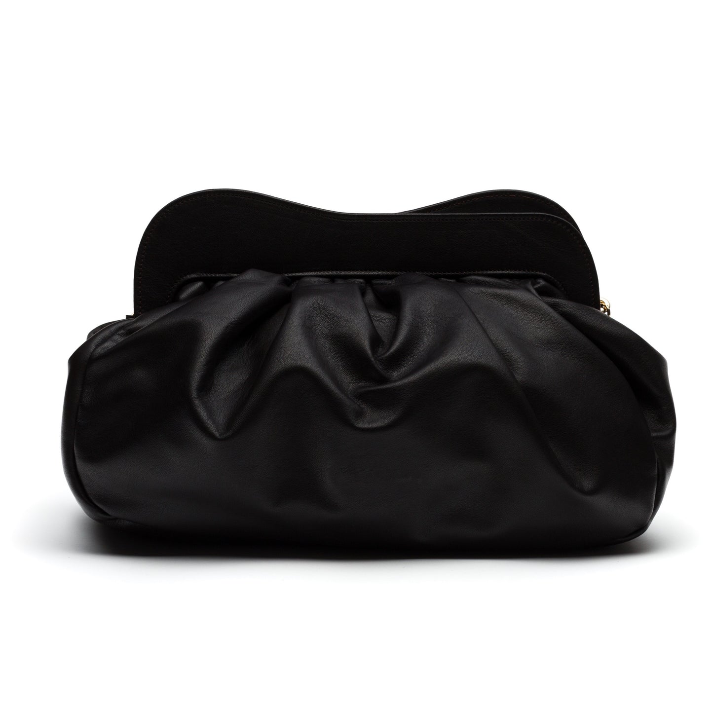 Abby- Black Leather Clutch