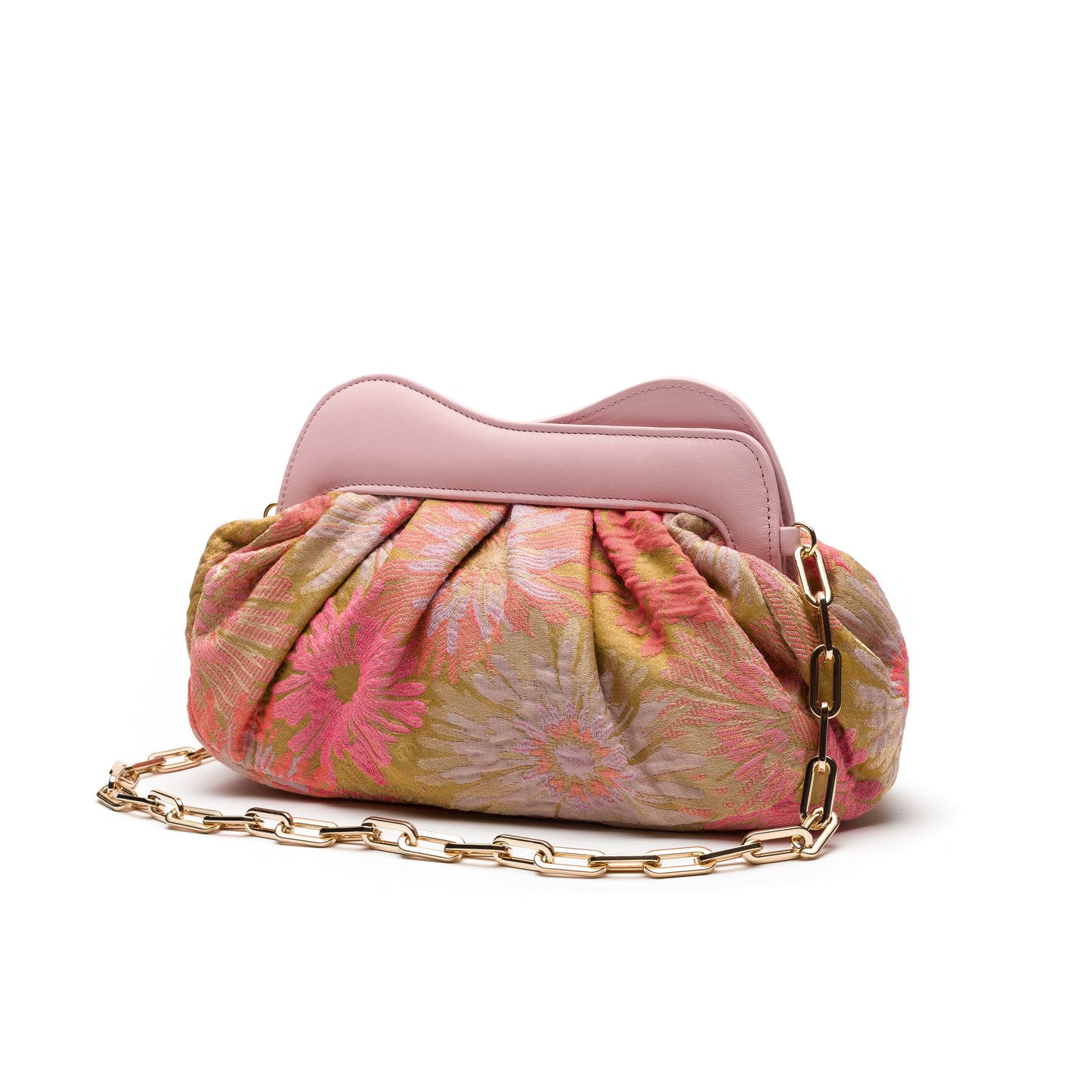 Alison- Pink Floral Fabric Clutch