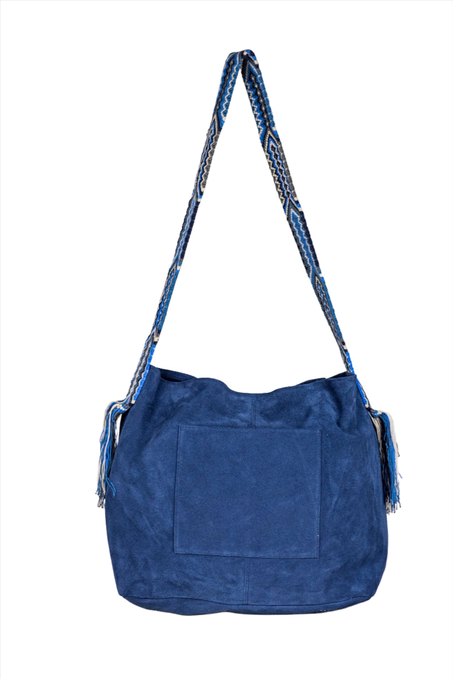 Sydney- Blue Suede Boho Bag