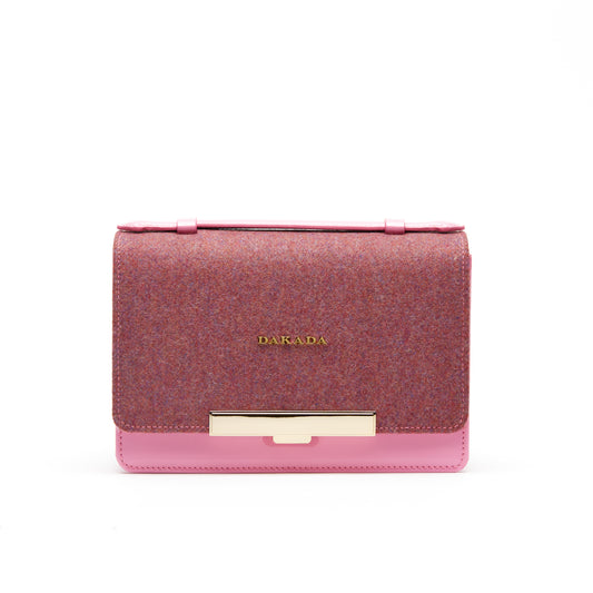 DKD Clutch- Pink Wool
