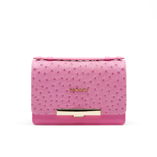 DKD Clutch- Pink Ostrich Leather