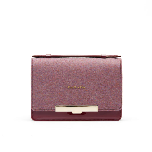 DKD Clutch- Burgundy Wool