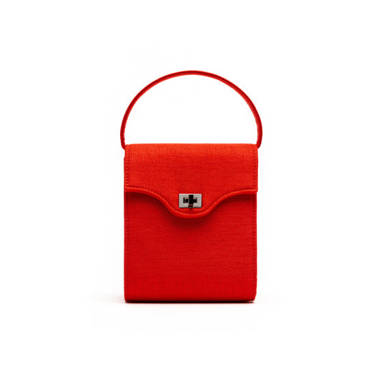 Cucci- Red Woven Fabric Bag
