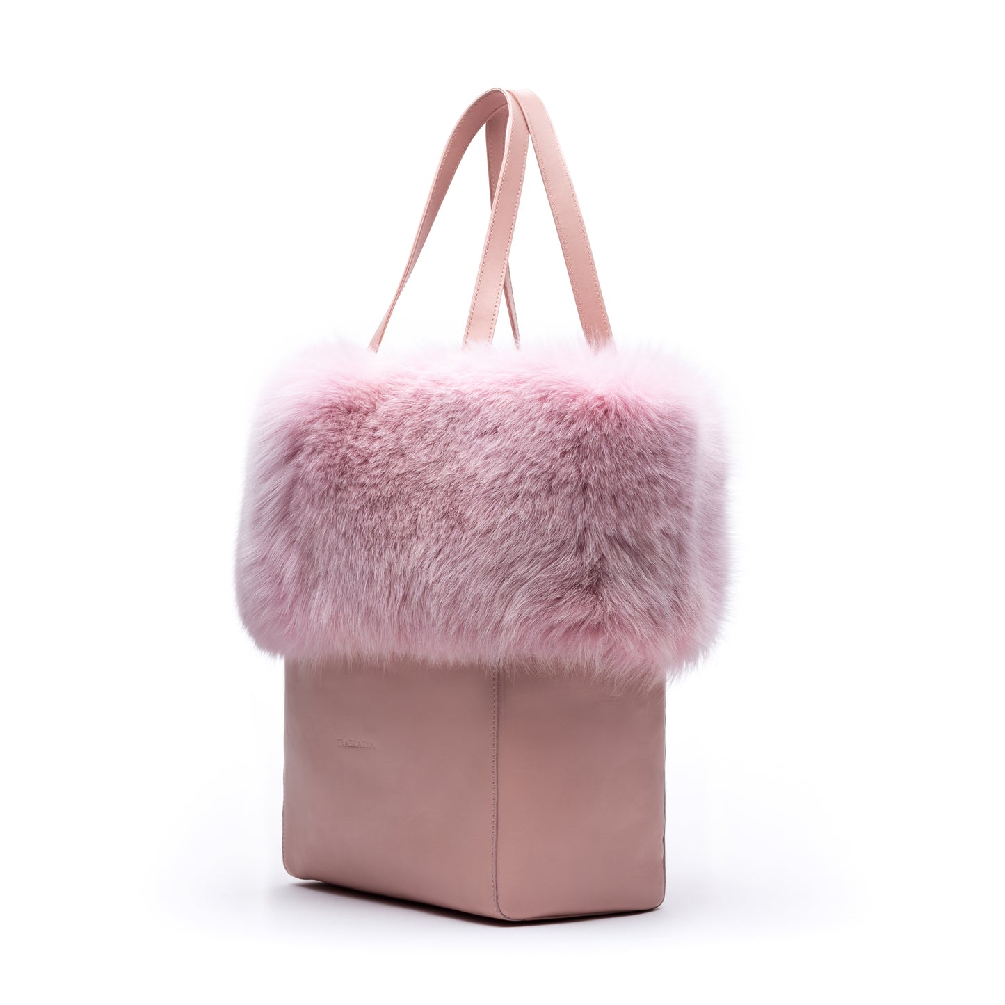 Kaley- Pink Leather Tote with Pink Fox