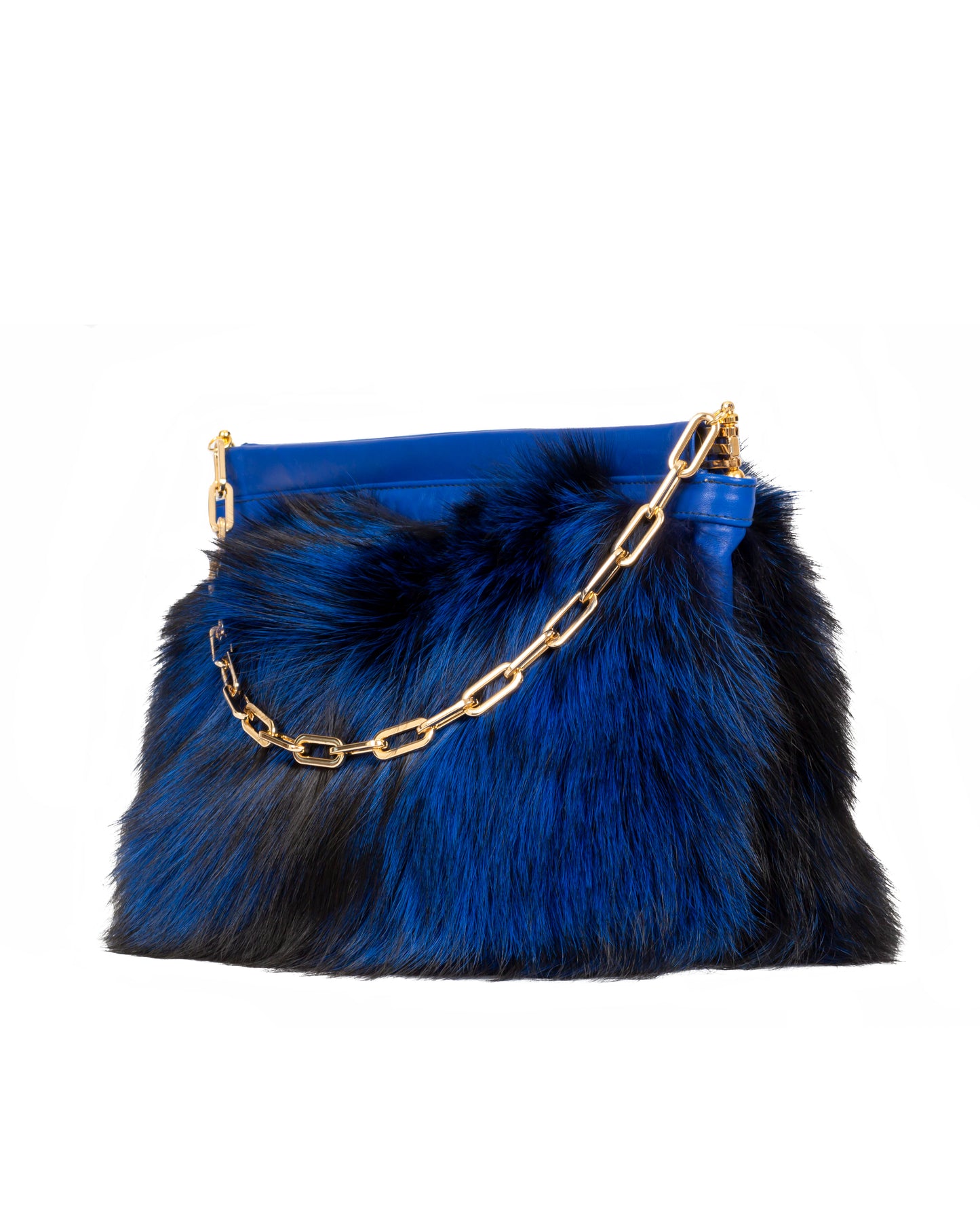 Paulita- Dyed Blue Fox Bag