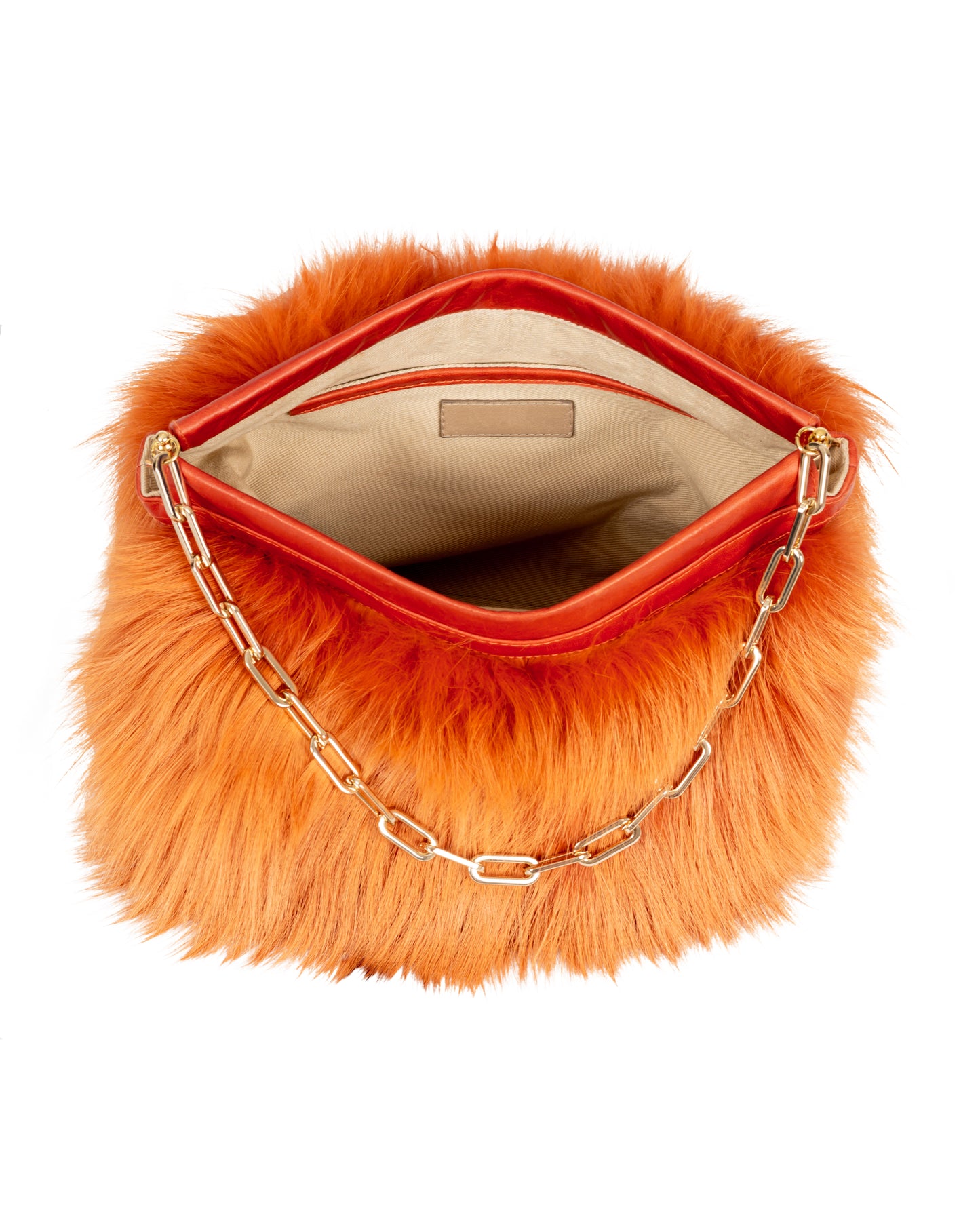 Paulita- Dyed Orange Fox Bag