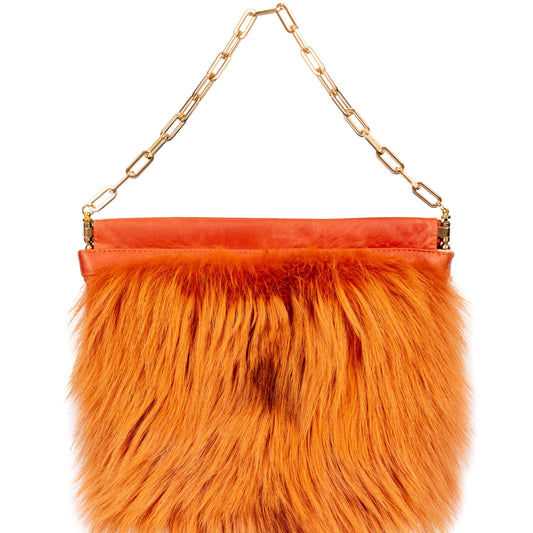 Paulita- Dyed Orange Fox Bag