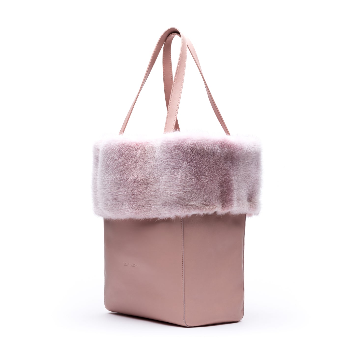 Kaley- Pink Leather Tote with Pink Mink