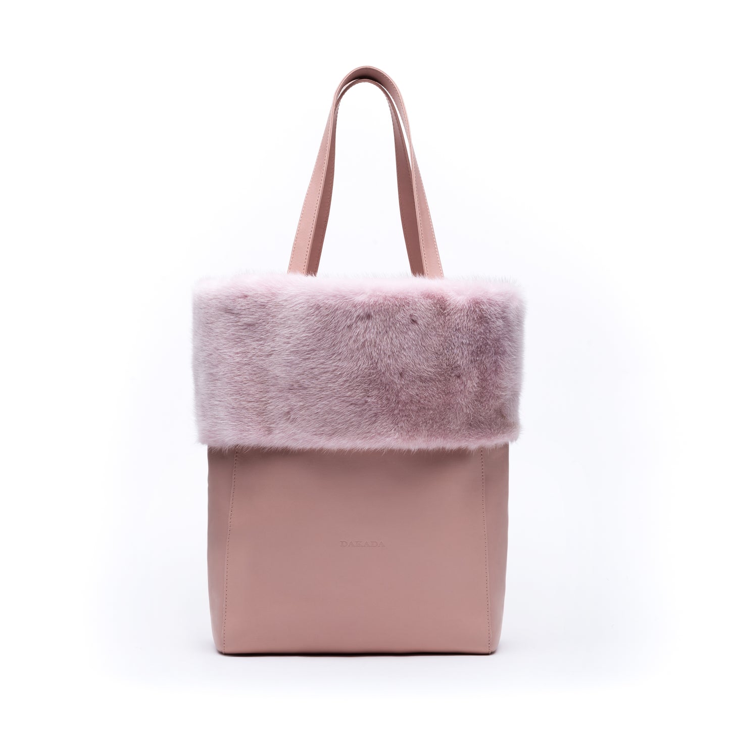 Kaley- Pink Leather Tote with Pink Mink