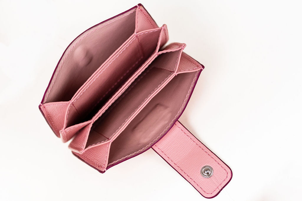LA Card Holder- Pink Leather