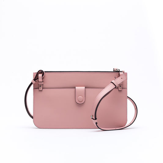 Brooklyn- Pink Leather with Black Trim
