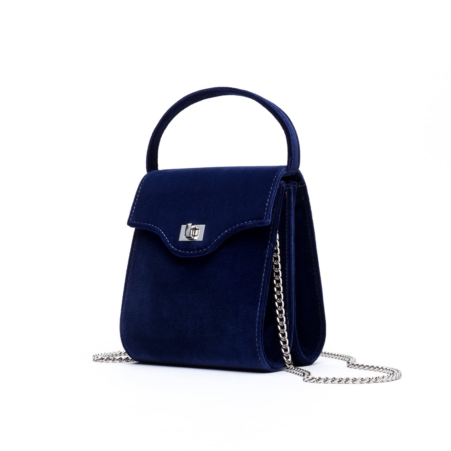 Cucci- Navy Blue Velvet Bag
