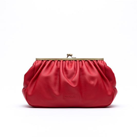 Caitlin- Red Leather Clutch